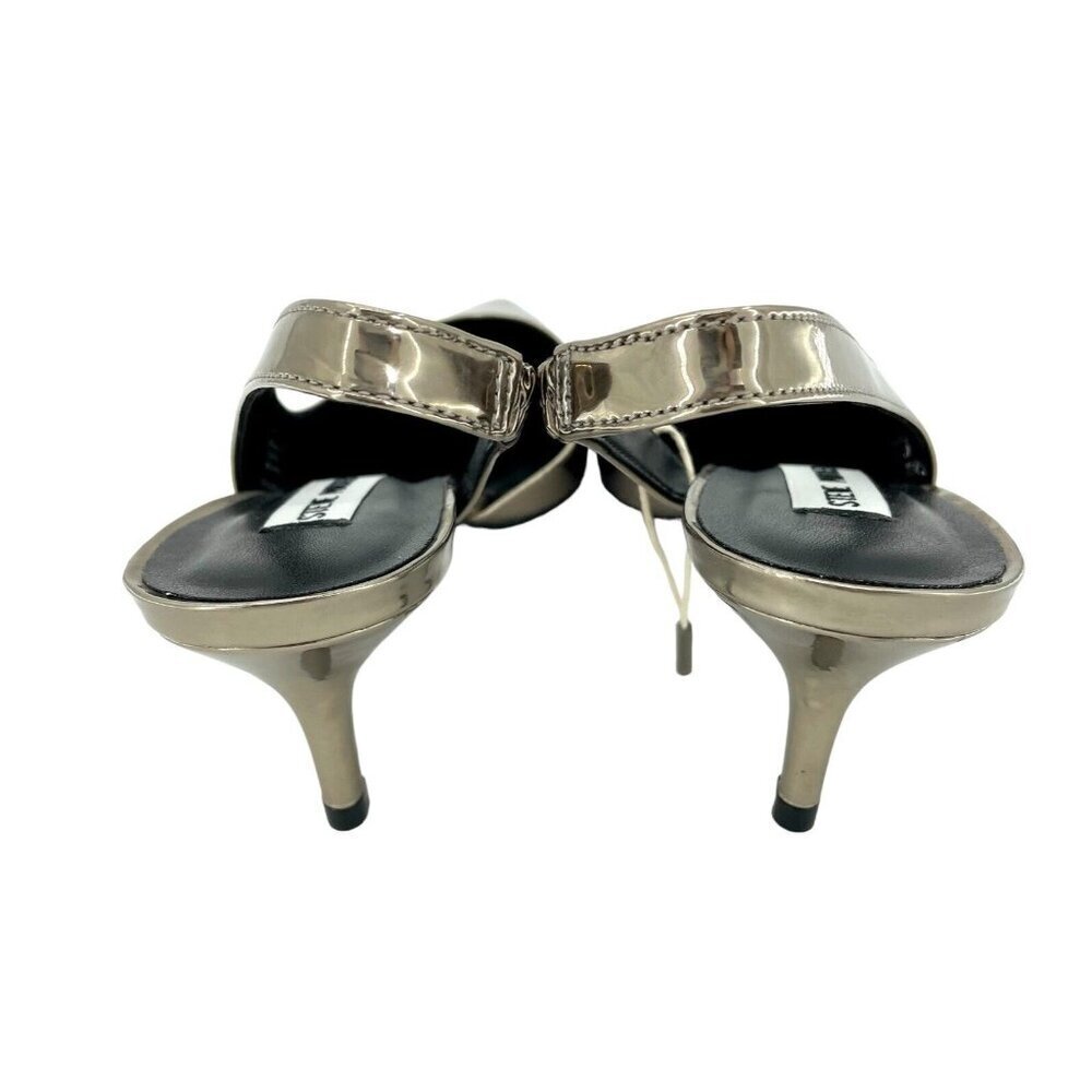 Steve Madden Vera Pewter Patent Leather Pointed Toe Kitten Heel Pumps Sz 7.5 NIB - Picture 8 of 9